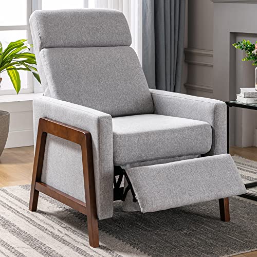 QKFF Push Back Recliner Chair, Upholstered Accent Chair Recliner with
