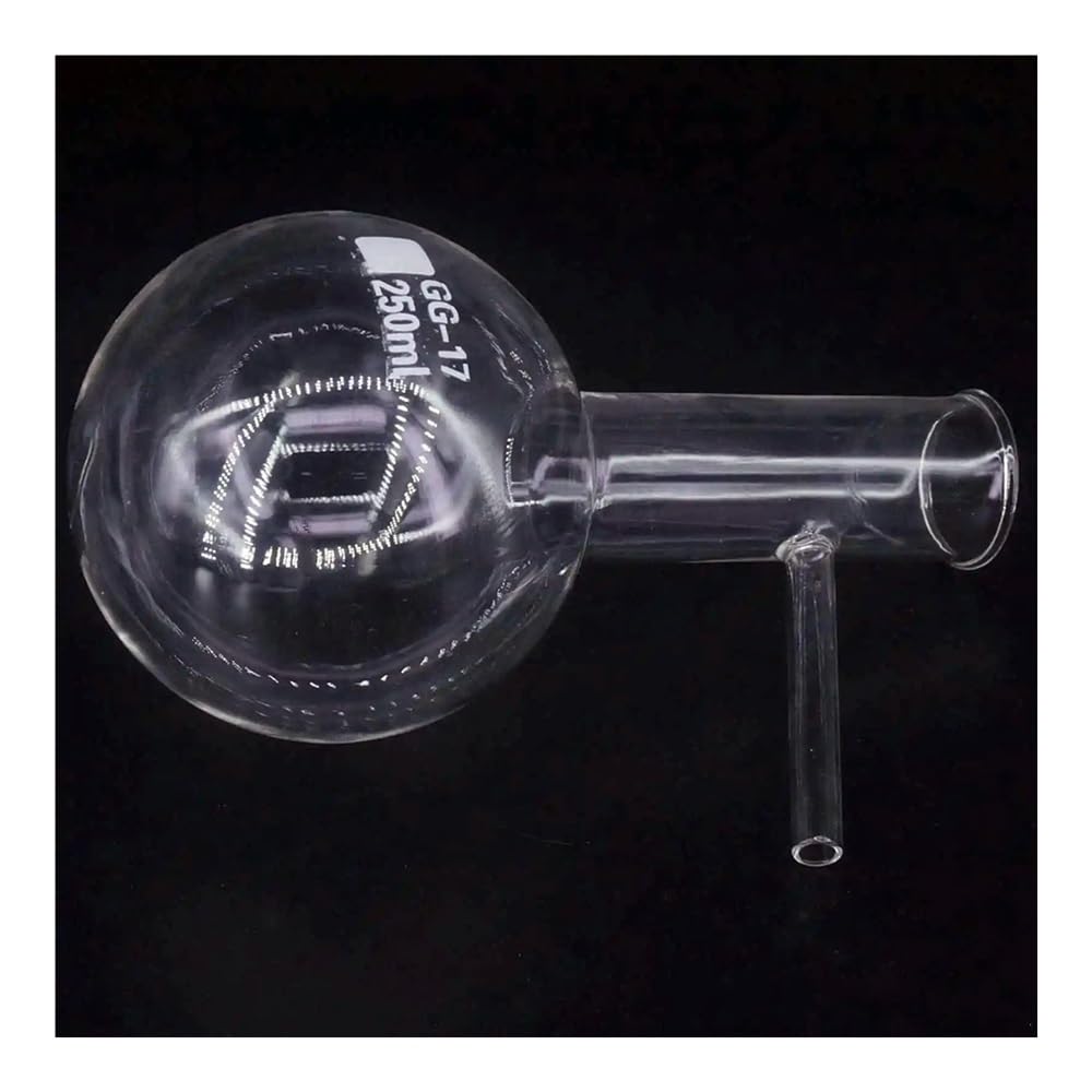 Matraz de destilación de vidrio de borosilicato fondo redondo brazo lateral 250 ml