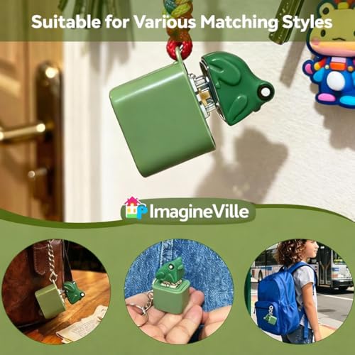 Image of Frog Sound Keychain - CUTE & FUNNY Croaking Battery Frog Key Ring for Kids, Bags, Car Keys, Gifting | Portable Funny Animal Toy Keychain