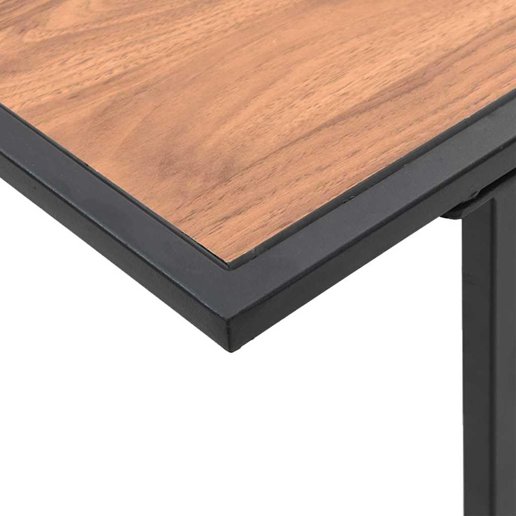 Tavolo da Giardino Marrone in Legno e Acciaio 100x55x70 cm | Ideale per pranzi all'aperto sul terrazzo, questo arredo offre un piano spazioso e una struttura stabile.