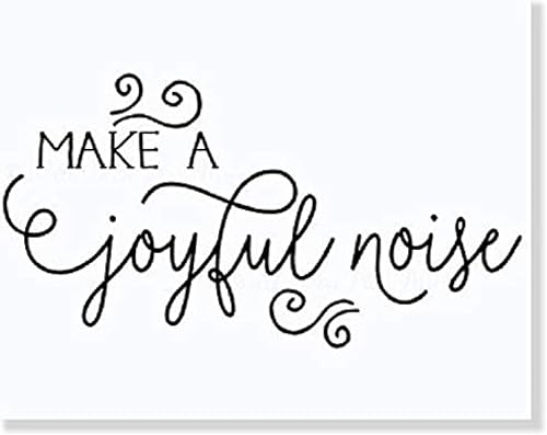 Calcomanías de vinilo religioso para decoración de pared, diseño de música Make a Joyful Noise Religios, 23 x 12 pulgadas, color negro
