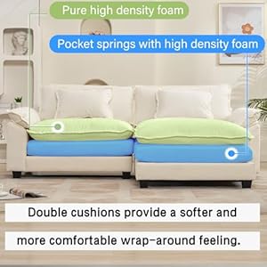 Modular Sectional Sofa, Comfy Cloud Couch Sectional Sofa with Ottoman, Chenille Sofa Sleeper Deep Seat Sofa with Throw Pillows for Living Room (Beige White, 86"- L Shape) Modular Sectional Sofa Comfy Cloud Couch Sectional Sofa with Ottoman Chenille Sofa Sleeper Deep Seat Sofa with Throw Pillows for Living Room Beige White 86 L Shape