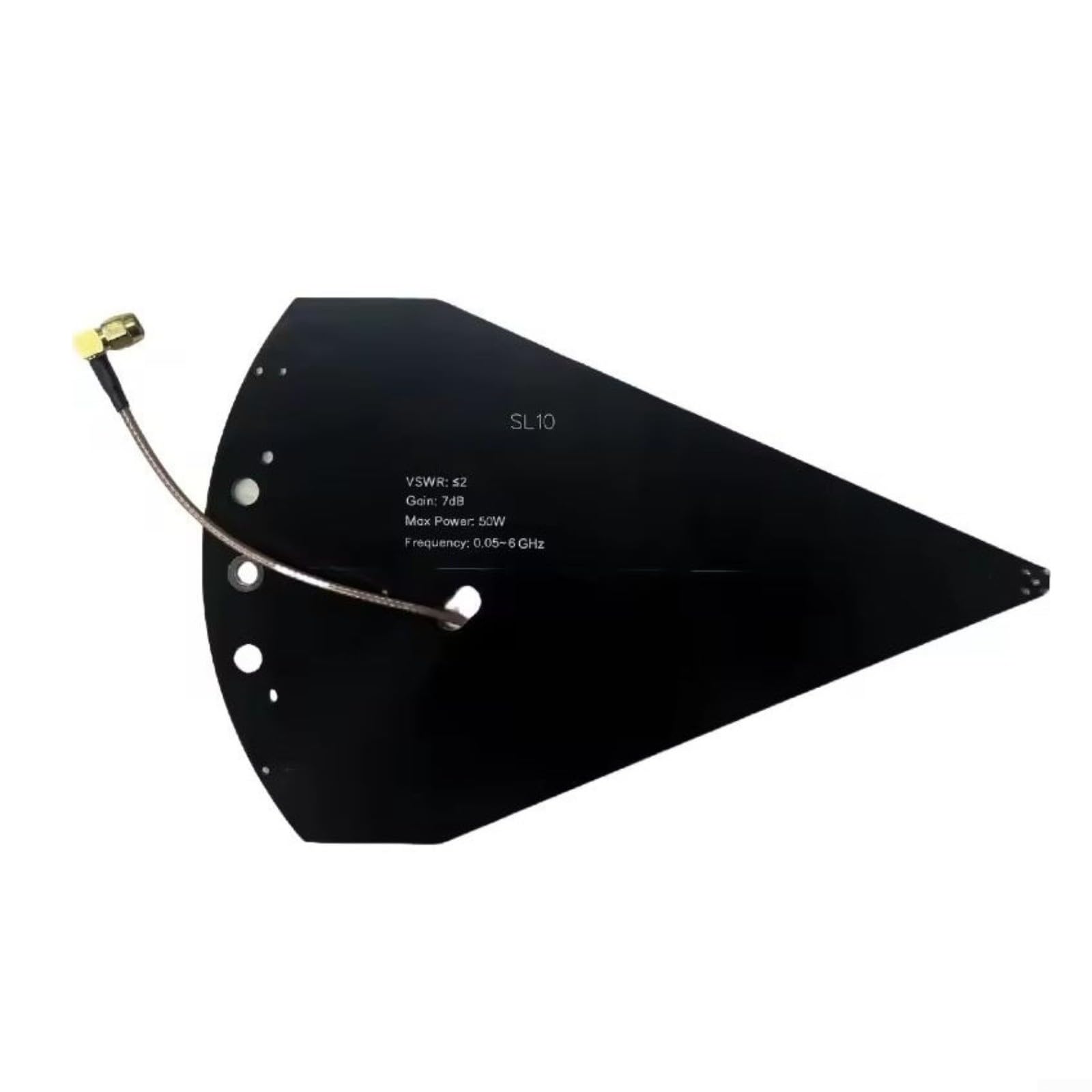 SL10 Log-Periodische Antenne, 50 MHz-6 GHz, hohe Verstärkung, 7 dBi, niedriger VSWR für HF-Tests, Signalüberwachung, Außeneinsatz, schwarze Legierung, 225 cm (Antennengriff)