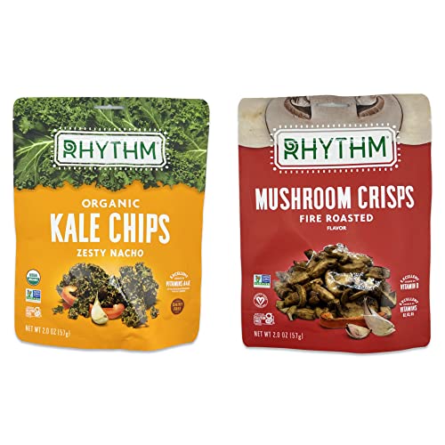 Rhythm Superfoods Variety 11 Pack- Rhythm Snacks Kale Chips, Rhythm Broccoli Bites Vegetable Chips, Mushroom Chips, Rhythm Cauliflower Bites, And More Vegetable Snacks By Snackivore. #TOP3