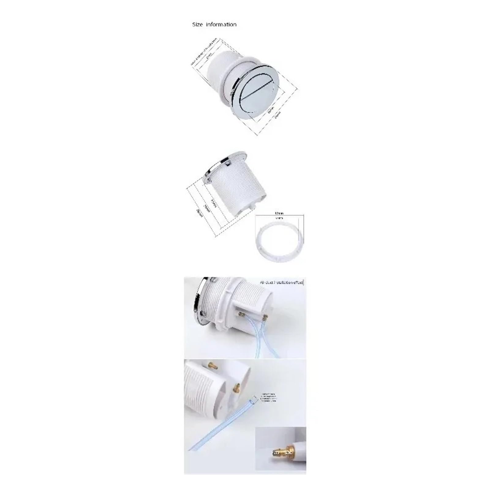 Compatible For Geberit, Pulsador De Descarga Neumático Doble Blanco