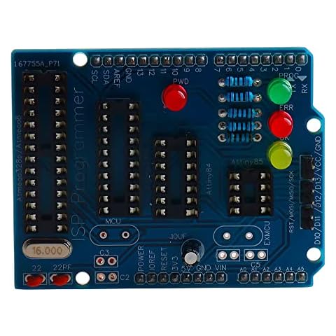 DIKAVS Attiny13A /84/85/ ATMEGA328P ATMEGA8 Programming Shield Soldering Kit for ardino Uno R3 Shield (for UNO) Cover