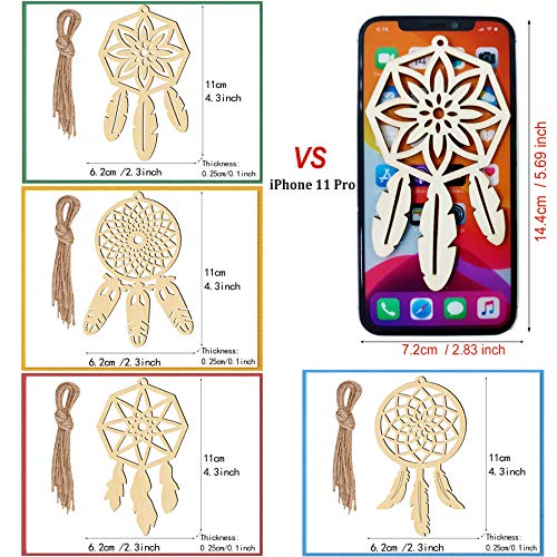 40Pcs Wooden Diy Dream Catchers Kits For Kids Girls Womens Decorative Hanging Ornaments To Paint, Spring Decorations Dream Catchers For Home Easter Decorations Easter Ornaments For Tree Home Decor #TOP5