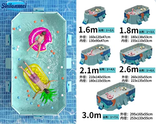 Shilanmei プール 大型 折りたたみ式 空気入れ不要 家庭用 子供用 ファミリープール バスタブ 簡易プール 頑丈設計 PVC複合素材 ボールプール 水抜栓付 大きい 自宅用 折り畳み 深い 膨らませない プール 頑丈設計 持ち運び便利 親子遊び 犬猫お風呂 夏の日 芝生遊び 池 庭 屋内用 お庭用 ビーチ用 屋外用水あそび 家庭 アウトドア適用 (2.1m) の商品画像 5