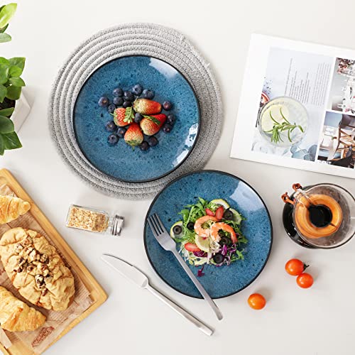 Vancasso Bubble Blue Dinner Plates Set Of 6, 10.5 Inch Dish Set, Microwave & Dishwasher Safe #TOP4