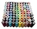 Sewing Thread Assortment - 100 Spools of Polyester Thread for Hand & Sewing Machine - 250 yds. Per Spool in a Multicolored Set - Extra White & Black