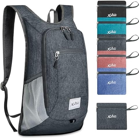 Xgunion Hiking Backpack 10L Small Travel Backpack Lightweight Daypack Foldable Hiking Backpack Packable Camping Hiking Backpack for Women Men (Dark Grey) Cover