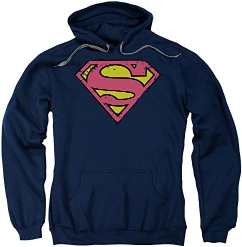 Superman DC Comics Distressed Shield Adult Dark Navy Pull-Over Hoodie Apparel