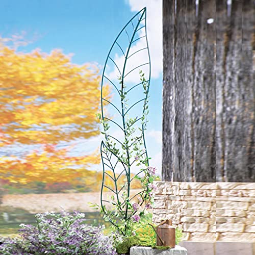 Collections Etc Green Leaf Trellis Garden Decor - Climbing Plant Yard Stake, Green #TOP1