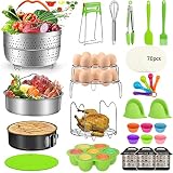 MIBOTE 98 Pcs Accessories Set for Instant Pot 5,6,8 Qt, 2 Steamer Baskets, Springform Pan, Egg Steam