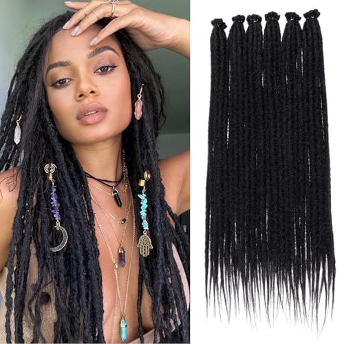 Dreadlocks synthétiques extensions fait main 40 brins fins de 0.6cm