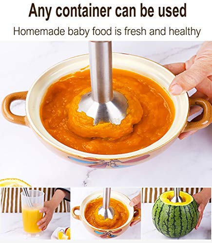 Hand Blender,mixer food processor Stainless Steel, juicers Hand Stick Blender Mixer Vegetable Meat Grinder, 600ml Smoothie Cup - 5 speed (Color : 750W) - Image 3