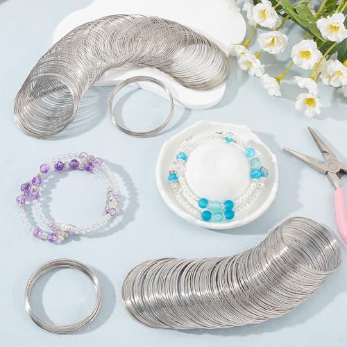 SOFPLATE 400 Loops Memory Wire Bracelets jewellery Memory Wire Cuff Bangle Steel Beading Wires Findings for jewellery Making Wire Supplies DIY Crafts Bracelet Rings Collar Necklace Wrap Art Creations - Image 4