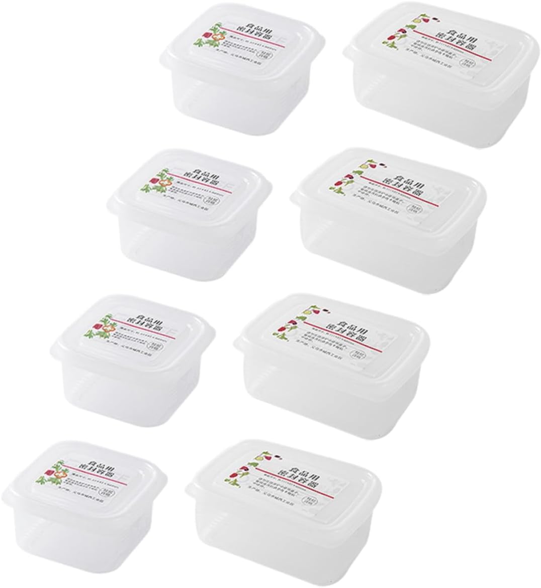 8pcs Meat Storage Container Airtight Food Storage Boxes for Refrigerator Freezer and Pantry Organization Multi-functional Produce Saver Box for Meat Cheese and More