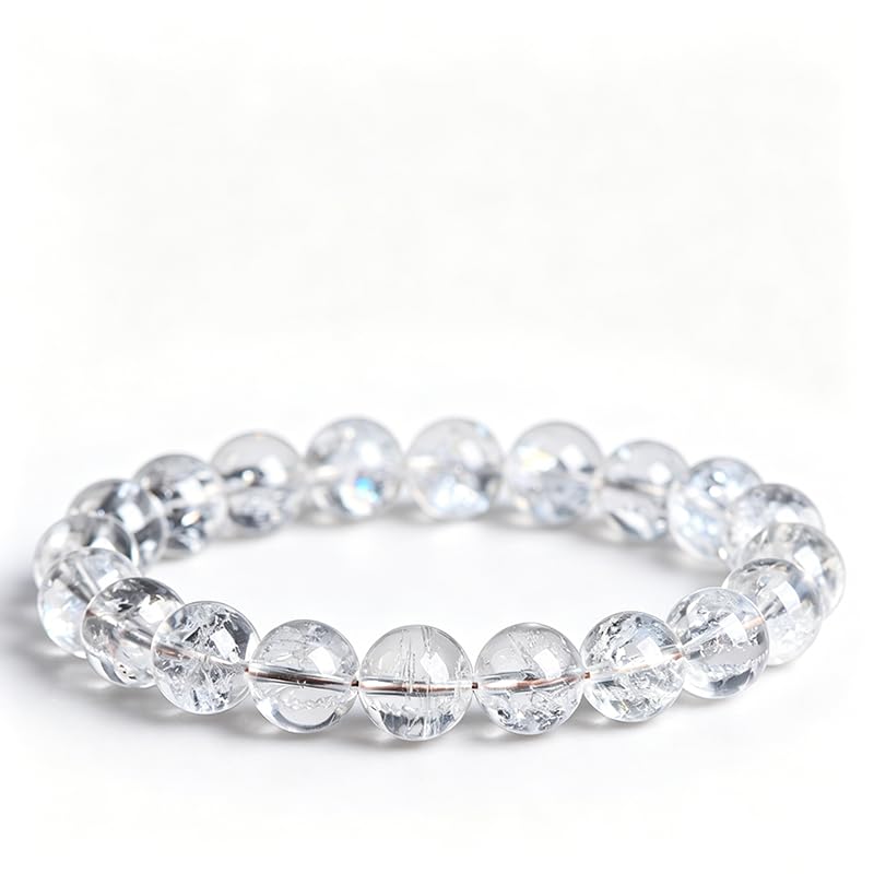Pulsera de cristal asai blanco natural para un estilo elegante y zen diario