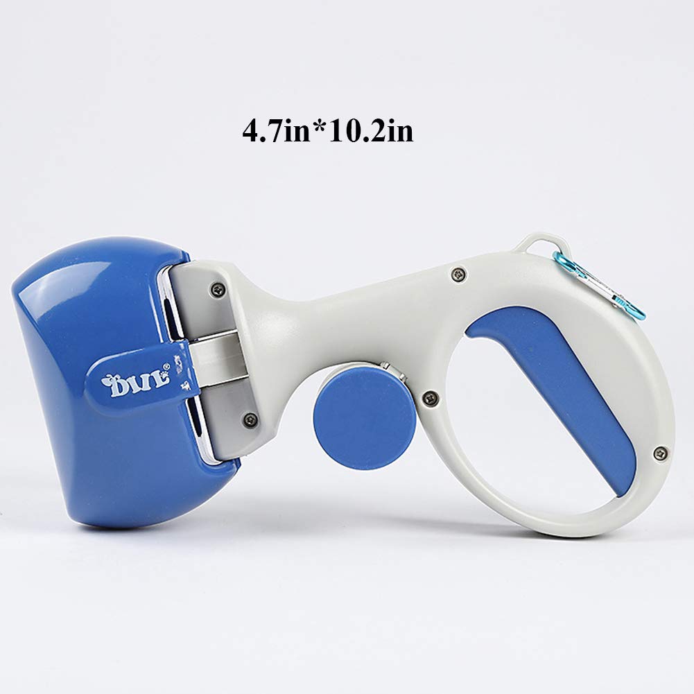 Pelle à déjections canines portable pour animal domestique avec pince - Longue mâchoire - Bleu