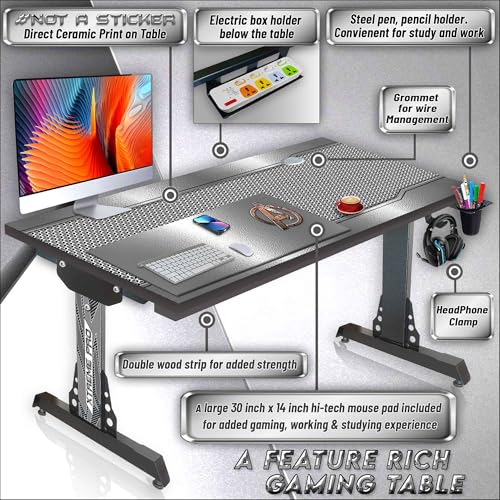Image of Xtreme PRO Direct Theme Printed Computer Desk for Gaming, Work & Study. Large for PC, Dual Monitors, iMac, and Laptops. Metal & Engineered Wood. Black Stand Desk. 4 Feet-XPB4 (XPB4-MAC)