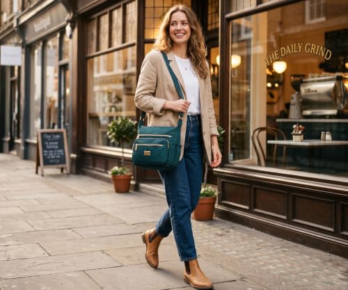Image of Pealwel Women Shoulder Handbag Roomy Multiple Pockets Bag Ladies Crossbody Purse Tote Top Handle Satchel