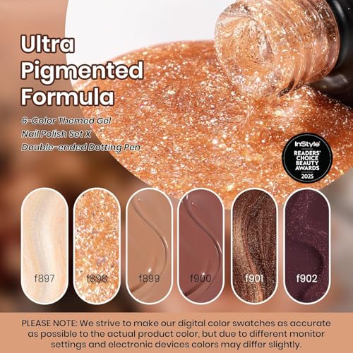 Image of Beetles Brown Gel Nail Polish Set, Brownie Bliss 6 Colors Fall Gel Polish