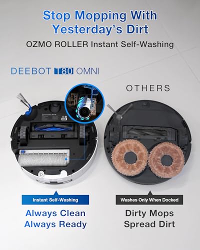 ECOVACS DEEBOT T80 Omni Robot Vacuum and Mop, 18,000Pa Suction, OZMO Roller Mop with TruEdge, Zero-Tangle Brush, AI Navigation, All-in-One Station - Image 6