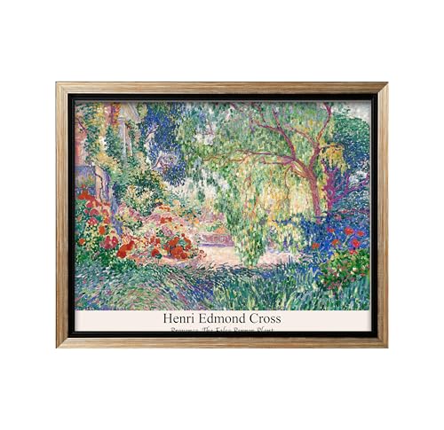 Poster Master Vintage Henri Edmond Cross Canvas - Retro Provence Print - False Pepper Plant Art - Classic Impressionism Painting - Abstract Art - Living Room Wall Decor - 24x32 Silver Framed Canvas