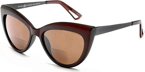 Miniatura 2 de SAMBA SHADES Gafas de sol de lectura bifocales integradas a la moda, ojo de gato, lentes de sol para lectores de gran tamaño para mujer