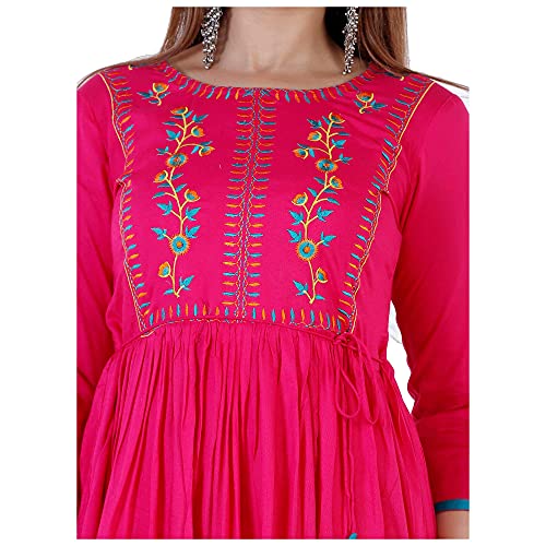 Image of Women's Rayon Embroidery Anarkali Kurta
