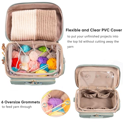 mybagzing crochet bag organizer - yarn bags for crocheting - crochet storage bag with pockets for crochet hooks crochet accessories - yarn organizers - yarn holders for crocheting - knitting bags