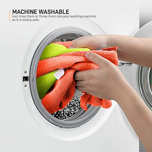 Image of Gizga Essentials Microfiber Cloth, 240 GSM, Highly Absorbent Multipurpose Cloth for Laptop, Mobile Screen Cleaning, Automotive Microfibre Towels for Car Bike Cleaning Polishing, Kitchen Cloth, 10 unit