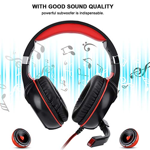 Bindpo Gaming Headset, HG‑2 On‑Ear Headphones Wired Stereo Subwoofer Comfortable Wearing with LED Microphone for PS4 for PC/Mobile - Thumbnail 7