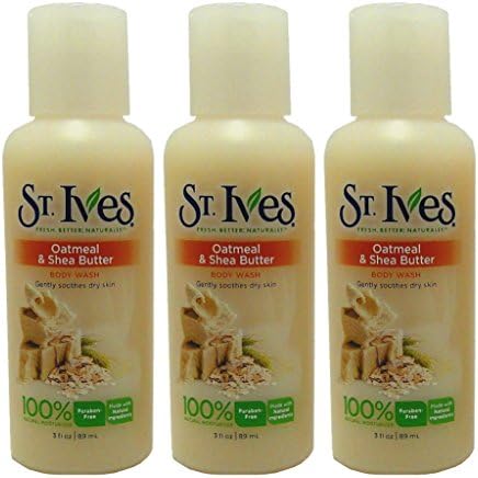 St Ives Body Wash Oatmeal & Shea Butter Travel Size 3 oz (Pack of 3) by St. Ives