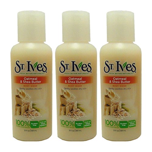 St Ives Body Wash Oatmeal & Shea Butter Travel Size 3 oz (Pack of 3) by St. Ives