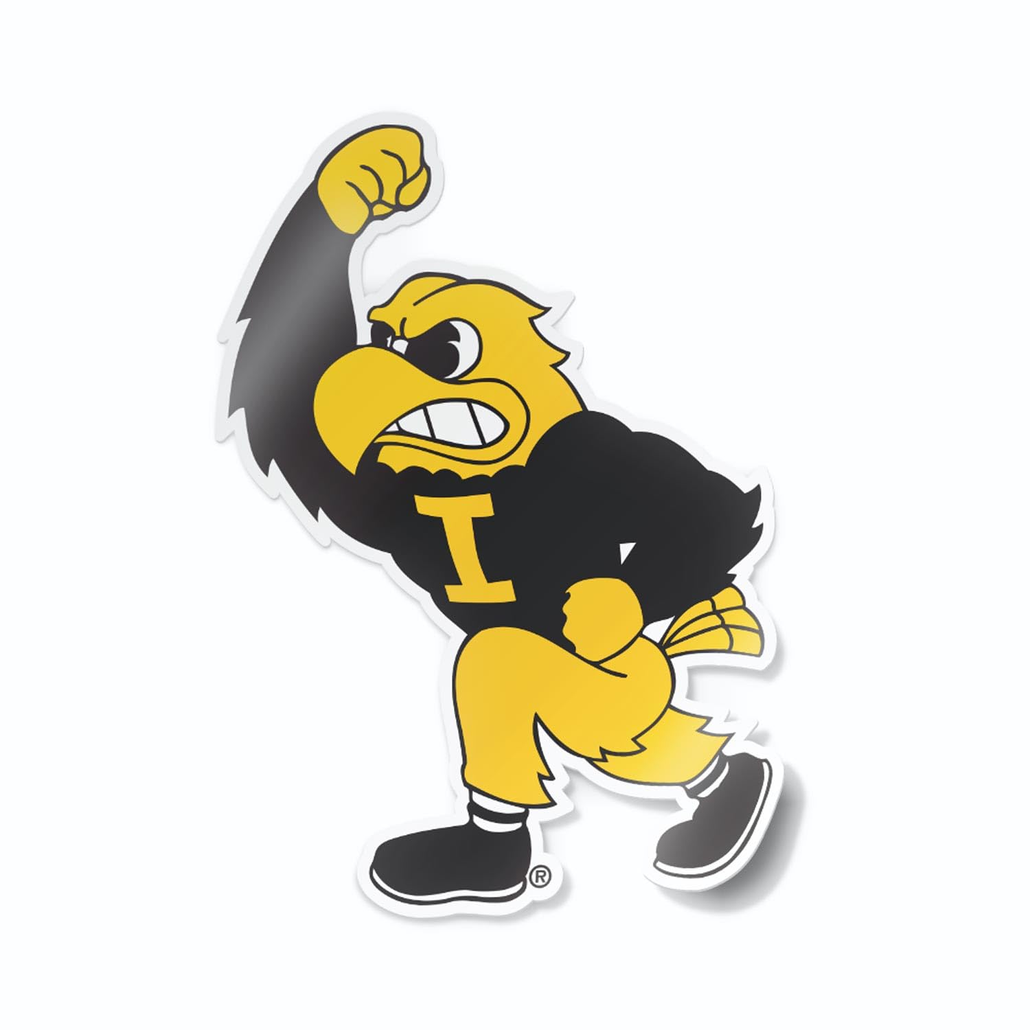 Nudge Printing University of Iowa Haweyes Fighting Herky Mascot Weatherproof Vinyl Sticker Car Decal from