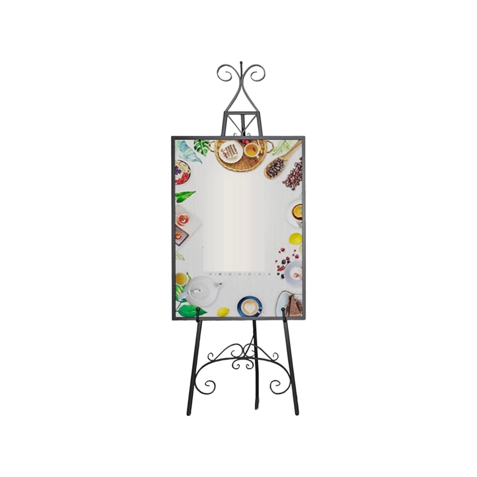 CWCQGH Adjustable Poster Stand Large Welcome Wedding Sign Frame Gold Display Easel for Signs and Banners Perfect for Events and Celebrations (Black 45x146cm)