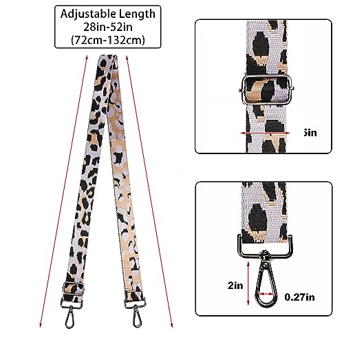 Image of LVYOUME Purse Strap Silver Hardware Wide Bag Straps Replacement Crossbody Adjustable Shoulder Strap for Purses