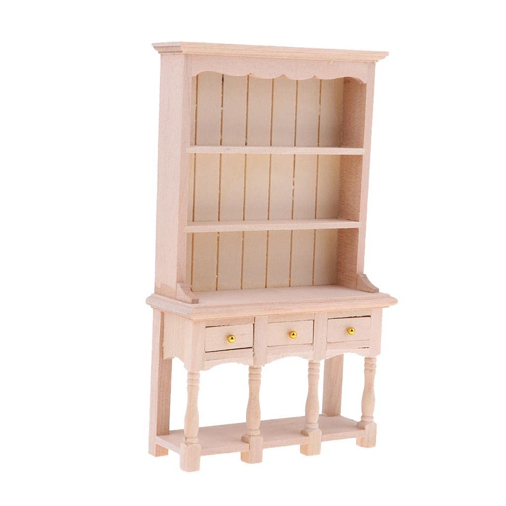 Sharplace Commode Miniature 1/12 – 4 Tiroirs En Bois, Meuble De Poupée Pour Décor Et Scénettes