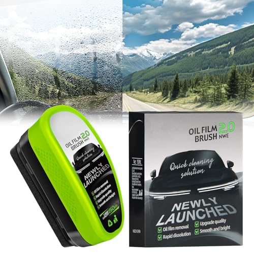 LEEWENYAN Car Glass Oil Film Cleaning Brush - Car Windscreen Cleaner, Enhances Clarity, Prevents Rain/Fog, Glass Oil Film Remover for Cars Glasses Cleaner, Fits Window/Mirrors/Glasses Cleaning Board