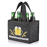 FunX Männerhandtasche aus Filz mit 6 Fächern incl. Flaschenöffner Vatertag, Geburtstag oder als Mitbringsel - 21 x 15 cm