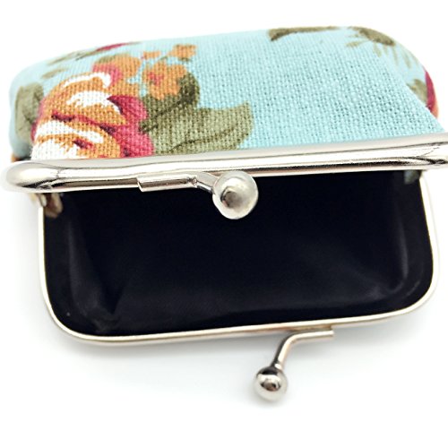 Elesa Miracle 4Pc Women Girl Canvas Floral Coin Purse Clutch Pouch Wallet Value Set #TOP3