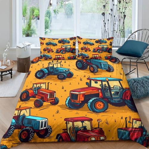 Parure de lit machine agricole 3D en microfibre premium King 220x240 - 2