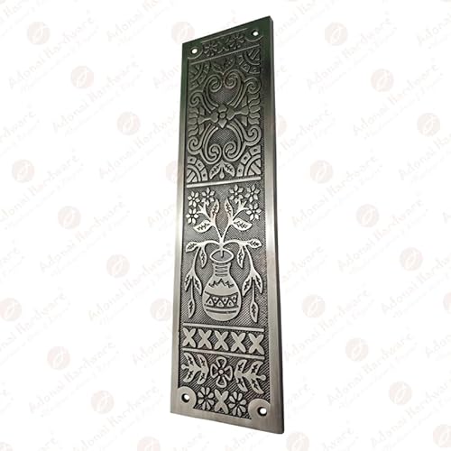 Adonai Hardware Decorative Aluminium Push Plate (15 Inch Melchizedek x 1 Pack, Antique Brushed Nickel)