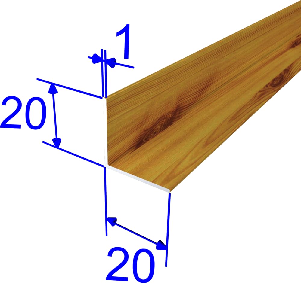 FaiX3.it - Perfil angular en L 20x20x1 mm de aluminio, efecto madera pino 319-80, longitud 2500 mm