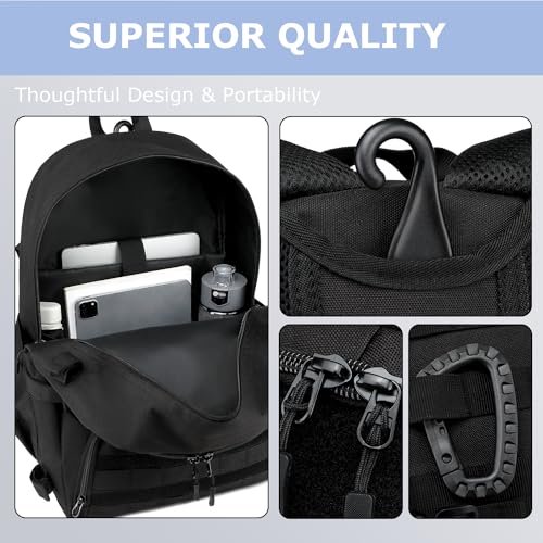 XINTREY Lacrosse Bag Large Field Hockey Backpack with Stick Holders |Separate Cleats Compartment Holds All Lacrosse Gears (Black)