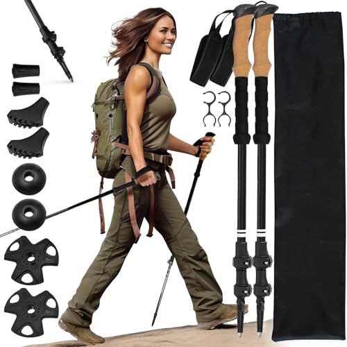 SKADE Aluminum Hiking Poles Collapsible Lightweight, Walking Sticks for Hiking, Trekking Poles for Hiking, Walking Sticks for Seniors, Hiking Stick & Walking Poles