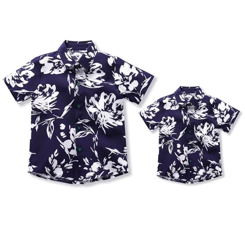 Image of Daddy and Me Matching Outfits Hawaiian Father and Son Matching Shirts for Family Photoshoot Summer Men Boys Father's Day Tops