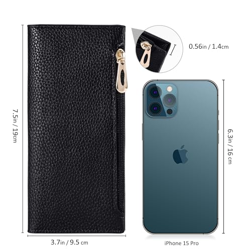 Ultra Slim Wallet for Women Bifold Leather RFID Blocking Credit Card Holder Ladies Womens Wallet with Zip Pocket - Image 3